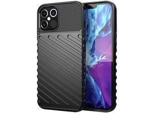 4251810811898 - Markenlos - cofi1453® Hybrid Armor Etui SchutzHülle Thunder Case Bumper Cover Handyhülle Matt Hülle Robust Rutschfest kompatibel mit iPhone 12 Pro Max