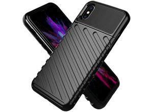 4251810811904 - Markenlos - cofi1453® Hybrid Armor Etui SchutzHülle Thunder Case Bumper Cover Handyhülle Matt Hülle Robust Rutschfest kompatibel mit iPhone x