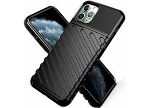 4251810811980 - Markenlos - cofi1453® Hybrid Armor Etui SchutzHülle Thunder Case Bumper Cover Handyhülle Matt Hülle Robust Rutschfest kompatibel mit iPhone 11