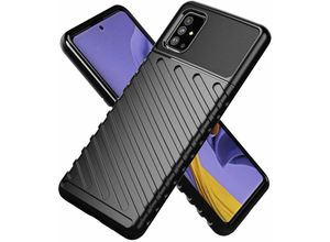 4251810812130 - cofi1453® Hybrid Armor Etui SchutzHülle Thunder Case Bumper Cover Handyhülle Matt Hülle Robust Rutschfest kompatibel mit Samsung Galaxy A51 (A515F)