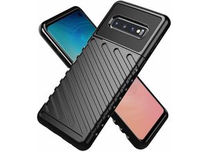 4251810812222 - Markenlos - cofi1453® Hybrid Armor Etui SchutzHülle Thunder Case Bumper Cover Handyhülle Matt Hülle Robust Rutschfest kompatibel mit Samsung Galaxy