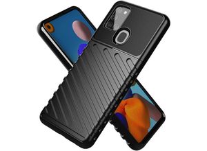 4251810812260 - Cofi1453® Hybrid Armor Etui SchutzHülle Thunder Case Bumper Cover Handyhülle Matt Hülle Robust Rutschfest kompatibel mit Samsung Galaxy A21s (A217F)