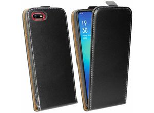 4251810813465 - cofi1453® Flip Case kompatibel mit Oppo A1K Handy Tasche vertikal aufklappbar Schutzhülle Klapp Hülle Schwarz - Schwarz