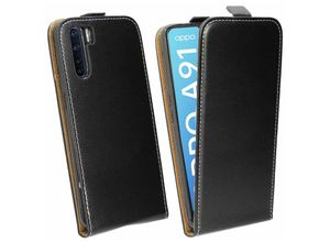 4251810813472 - cofi1453® Flip Case kompatibel mit Oppo A91 Handy Tasche vertikal aufklappbar Schutzhülle Klapp Hülle Schwarz - Schwarz