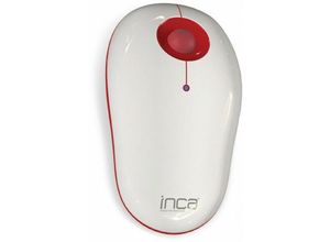 4251810817036 - INCA Optische Maus Ergonomischer Touch Wireless USB Empfänger kompatibel mit Laptop Notebook PC Computer Office Weiß   Rot