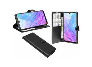 4251810820159 - cofi1453® Buch Tasche Fancy kompatibel mit ZTE BLADE 10 SMART Handy Hülle Etui Brieftasche Schutzhülle mit Standfunktion Kartenfach Schwarz - Schwarz