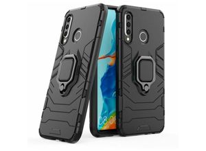 4251810823853 - cofi1453® Ring Armor Kickstand Panzerhülle Bumper kompatibel mit iPhone 12 Mini Silikon Hard Case Hülle Zubehör Tasche Panzerschale Panzer Schwarz