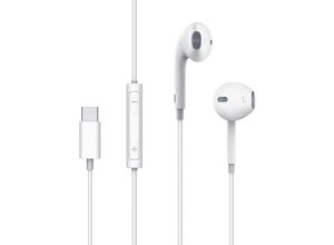 4251810824652 - Mcdodo HP-6070 In Ear Kopfhörer Stereo Headset USB-C TYP-C mit Mikrofon Fernbedienung kompatibel mit Xiaomi Huawei ZTE Oppo Weiß