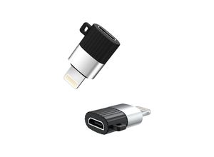 4251810831407 - XO Lightning Stecker auf Micro USB Buchse kompatibel mit iPhone iPad Apple Adapter Ladekabel schwarz