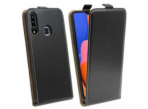 4251810832497 - cofi1453® Flip Case kompatibel mit Samsung Galaxy A20S (A207F) Handy Tasche vertikal aufklappbar Schutzhülle Klapp Hülle Schwarz - Schwarz