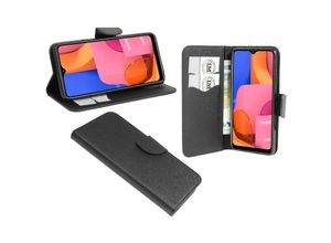 4251810833494 - cofi1453® Buch Tasche Fancy kompatibel mit SAMSUNG GALAXY A20S (A207F) Handy Hülle Etui Brieftasche Schutzhülle mit Standfunktion Kartenfach Schwarz