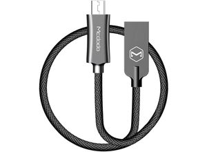 4251810835757 - Mcdodo Knight 1M Micro-USB Datenkabel QC40 Quick Charge Schnell Ladekabel geflochten 2A Soft Nylonkabel Grau