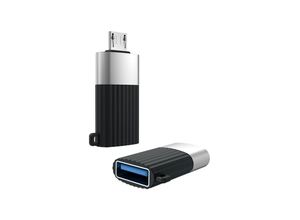 4251810839601 - XO Adapter USB Buchse auf Micro-USB wandelt USB zu Micro-USB kompatibel mit Smartphone schwarz