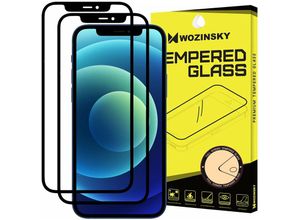 4251810842281 - 2x Tempered Glass Full Glue Super Robust Panzerglas Vollbild Hartglas mit Rahmen Case Friendly kompatibel mit iPhone 12 mini schwarz