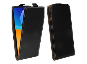 4251810843615 - cofi1453® Flip Case kompatibel mit HUAWEI P SMART 2021 Handy Tasche vertikal aufklappbar Schutzhülle Klapp Hülle Schwarz - Schwarz