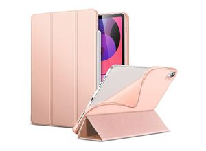 4251810843738 - ESR Tablet Hülle Tasche mit Stifthalter Pen kompatibel mit iPad Air 4 109 ( 2020 ) Etui Faltbar Schutzhülle TV-Ständer faltbar Rosa - Schwarz