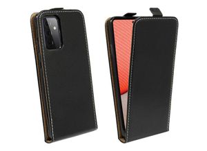 4251810844483 - cofi1453® Flip Case kompatibel mit Samsung Galaxy A72 (A725F) Handy Tasche vertikal aufklappbar Schutzhülle Klapp Hülle Schwarz