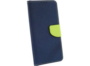 4251810844520 - cofi1453® Buch Tasche Fancy kompatibel mit SAMSUNG GALAXY A12 (A125F) Handy Hülle Etui Brieftasche Schutzhülle mit Standfunktion Kartenfach Blau-Grün