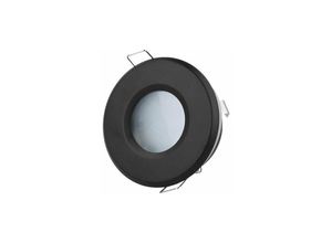 4251810844889 - IP65 Deckenleuchte Einbaurahmen 83Ø Wasserdicht Einbaustrahler Lampe Spot Einbau Leuchte Rund Schwarz aus Aluminium mit Fassung GU10 5W Leuchtmittel