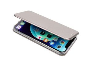 4251810852952 - Elegante Buch-Tasche Hülle Leder Optik Elegance Wallet Book-Style Schale kompaitbel mit Samsung Galaxy A41 (A415F) Grau - Schwarz