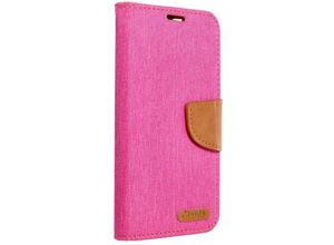 4251810853683 - - Elegante Buch-Tasche Hülle Fancy Canvas Book-Style Kartenfächer Wallet Schale kompatibel mit iPhone 11 Pro Max Rosa - Schwarz