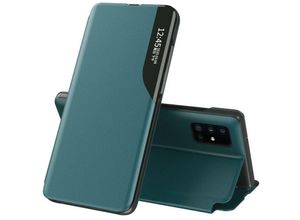 4251810857605 - Eco Leather View Case Buch Tasche Leder Handyhülle Schutzhülle aufklappbare Hülle Standfunktion kompatibel mit Xiaomi Redmi 9C Grün