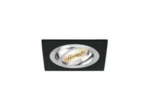 4251810869165 - - Einbaustrahler GU10 Einbaurahmen 35° Schwenkbar Ø75mm Bohrloch Aluminium inkl GU10 5W Warmweiß 410 Lumen led Leuchtmittel Schwarz Eckig