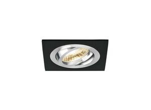 4251810869172 - - Einbaustrahler GU10 Einbaurahmen 35° Schwenkbar Ø75mm Bohrloch Aluminium inkl GU10 5W Neutralweiß 410 Lumen led Leuchtmittel Schwarz Eckig