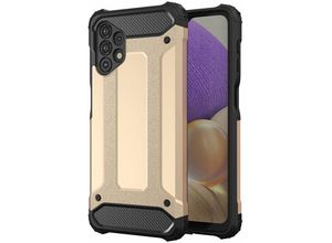 4251810874299 - cofi1453® Hybrid Armor Etui SchutzHülle Case Bumper Cover Handyhülle Matt Hülle Robust Rutschfest kompatibel mit Samsung Galaxy A32 5G Gold