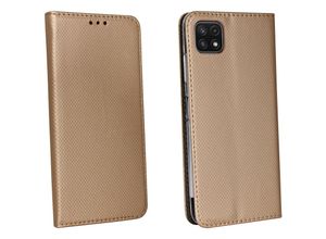 4251810875074 - cofi1453 Buch Tasche Smart kompatibel mit SAMSUNG GALAXY A22 5G ( A226B ) Handy Hülle Etui Brieftasche Schutzhülle mit Standfunktion Kartenfach Gold