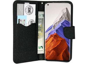 4251810876019 - cofi1453® Buch Tasche Fancy kompatibel mit XIAOMI MI 11 PRO Handy Hülle Etui Brieftasche Schutzhülle mit Standfunktion Kartenfach Schwarz - Schwarz