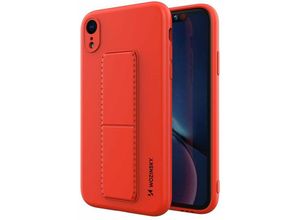 4251810876118 - cofi1453® Kickstand Hülle Bumper aufstellbar kompatibel mit Iphone 7 Silikon Hard Case Schale Zubehör Tasche Schutz mit integriertem Magneten Rot