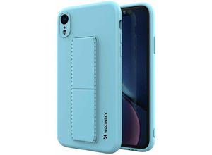 4251810876187 - cofi1453® Kickstand Hülle Bumper aufstellbar kompatibel mit Iphone 7 Silikon Hard Case Schale Zubehör Tasche Schutz mit integriertem Magneten Sky Blau