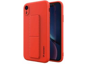 4251810876347 - cofi1453® Kickstand Hülle Bumper aufstellbar kompatibel mit Iphone Xr Silikon Hard Case Schale Zubehör Tasche Schutz mit integriertem Magneten Rot