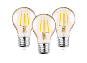 4251810878099 - Forever Light - E27 4W led Filament Lampe Vintage Glühbirne 400 lm Warmweiß 2200K A60 Gold 3x Stück