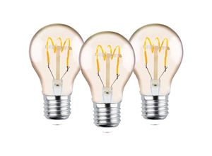 4251810878129 - Forever Light - E27 4W led Filament Spiralform Lampe Vintage Glühbirne 250 lm Warmweiß 2000K A60 sf Gold 3x Stück