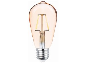 4251810878488 - E27 4W LED Filament Lampe Vintage Glühbirne 400 LM Warmweiß 2200K ST64 Gold 3x Stück