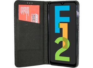 4251810879270 - cofi1453® Buch Tasche Smart kompatibel mit SAMSUNG GALAXY F12 (F127G) Handy Hülle Etui Brieftasche Schutzhülle mit Standfunktion Kartenfach Schwarz