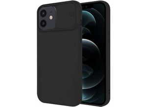 4251810880061 - cofi1453® 360 Grad Schutz CamShield Silikon Cover Case Slim Handyhülle Schutzhülle mit Kameraschutz Kameraabdeckung kompatibel mit iPhone 12 Schwarz