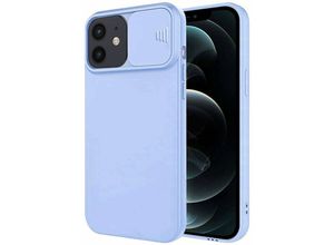 4251810880078 - cofi1453® 360 Grad Schutz CamShield Silikon Cover Case Slim Handyhülle Schutzhülle mit Kameraschutz Kameraabdeckung kompatibel mit iPhone 12 Hellblau