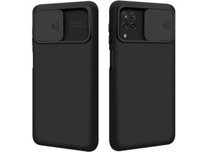 4251810880337 - cofi1453® 360 Grad Schutz CamShield Silikon Cover Case Slim Handyhülle Schutzhülle mit Kameraschutz Kameraabdeckung kompatibel mit Samsung Galaxy A12