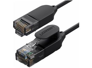 4251810881471 - 2m Netzwerkkabel flaches lan Kabel Internetkabel Ethernet patchcord RJ45 Cat 6A utp 1000Mbp schwarz - Ugreen