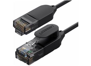 4251810881488 - 3m Netzwerkkabel flaches lan Kabel Internetkabel Ethernet patchcord RJ45 Cat 6A utp 1000Mbp schwarz - Ugreen