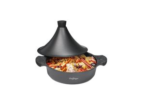 4251810881723 - Aluguss Tajine Tagine Ø28cm Induktion Silikongriffe Gartopf Dampfgarer Bräter schwarz