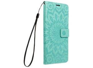 4251810882348 - - Elegante Buch-Tasche Hülle Fancy MezzoBook-Style Kartenfächer Wallet Schale Baum Mandala kompatibel mit iPhone 13 Mandala Grün - Schwarz