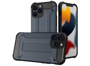 4251810882881 - cofi1453® Hybrid Armor Etui SchutzHülle Case Bumper Cover Handyhülle Hülle Robust Rutschfest kompatibel mit iPhone 13 Mini Blau