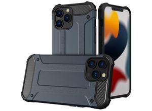 4251810882928 - cofi1453® Hybrid Armor Etui SchutzHülle Case Bumper Cover Handyhülle Hülle Robust Rutschfest kompatibel mit iPhone 13 Pro Blau