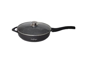 4251810891357 - Cheffinger - Grillpfanne Alu Guss Ø28cm Steakpfanne Fischpfanne Pfanne braten induktion