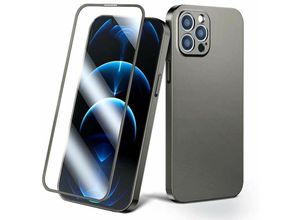 4251810893900 - 360° Full Case Cover Handy-Hülle Schutz Vorne + Rückseite + Schutzglas Displayschutz kompatibel mit iPhone 13 Pro Max Grau