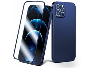 4251810893917 - 360° Full Case Cover Handy-Hülle Schutz Vorne + Rückseite + Schutzglas Displayschutz kompatibel mit iPhone 13 Pro Max Blau